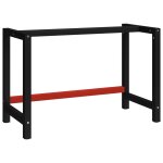 Vidaxl cadre de banc de travail m�tal 120x57x79 cm noir et rouge