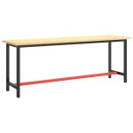 Vidaxl cadre banc de travail noir mat et rouge mat 210x50x79 cm m�tal