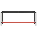 Vidaxl cadre banc de travail noir mat et rouge mat 210x50x79 cm m�tal