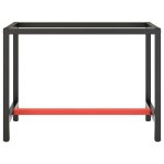Vidaxl cadre de banc de travail noir et rouge mat 110x50x79 cm m�tal