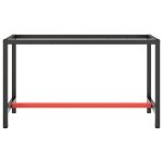 Vidaxl cadre de banc de travail noir et rouge mat 140x50x79 cm m�tal