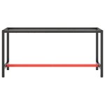 Vidaxl cadre de banc de travail noir et rouge mat 170x50x79 cm m�tal