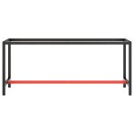 Vidaxl cadre de banc de travail noir et rouge mat 190x50x79 cm m�tal