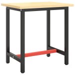 Vidaxl cadre de banc de travail noir et rouge mat 70x50x79 cm m�tal