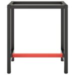 Vidaxl cadre de banc de travail noir et rouge mat 70x50x79 cm m�tal