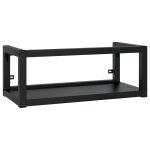 Vidaxl cadre de lavabo de salle de bain mural noir 79x38x31 cm fer