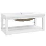Vidaxl cadre de lavabo de salle de bain vasque  encastrer blanc fer