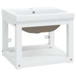 Vidaxl cadre de lavabo de salle de bain vasque � encastrer blanc fer