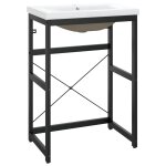 Vidaxl cadre de lavabo de salle de bain vasque  encastrer noir fer