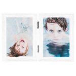 Vidaxl cadre photo d�pliable en deux blanc 2x(10x15 cm)