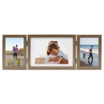 Vidaxl cadre photo d�pliable marron clair 22x15 cm + 2x(10x15 cm)
