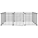 Vidaxl cage animaux de compagnie  12 panneaux et porte noir 35x35 cm