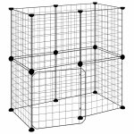 Vidaxl cage animaux de compagnie � 12 panneaux et porte noir 35x35 cm