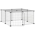 Vidaxl cage animaux de compagnie � 12 panneaux et porte noir 35x35 cm