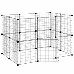 Vidaxl cage animaux de compagnie � 20 panneaux et porte noir 35x35 cm
