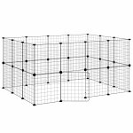 Vidaxl cage animaux de compagnie � 28 panneaux et porte noir 35x35 cm