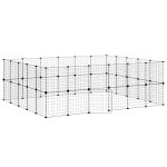 Vidaxl cage animaux de compagnie � 44 panneaux et porte noir 35x35 cm