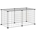 Vidaxl cage animaux de compagnie � 8 panneaux noir 35x35 cm acier
