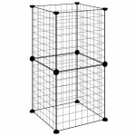 Vidaxl cage animaux de compagnie � 8 panneaux noir 35x35 cm acier