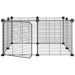 Vidaxl cage animaux de compagnie  8 panneaux et porte noir 35x35 cm