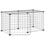 Vidaxl cage animaux de compagnie � 8 panneaux et porte noir 35x35 cm