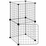 Vidaxl cage animaux de compagnie � 8 panneaux et porte noir 35x35x70 cm