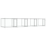 Vidaxl cage pour chien avec portes gris 8x2x1, 5 m acier galvanis�