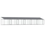 Vidaxl cage pour chien avec toit / portes gris 12x2x2 m acier galvanis