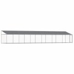 Vidaxl cage pour chien avec toit et porte gris 12x2x2m acier galvanis