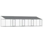Vidaxl cage pour chien avec toit et portes gris 8x2x2m acier galvanis