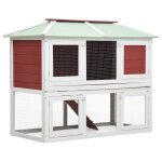 Vidaxl cage double pour animaux rouge bois