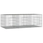 Vidaxl cage  lapin 3 panneaux 163x79x54 cm fer galvanis