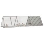 Vidaxl cage � lapin grise 302, 5 x 80, 5 x 71 cm en acier galvanis�
