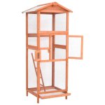 Vidaxl cage  oiseaux 68x62x166 cm bois de sapin massif