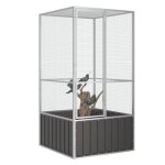 Vidaxl cage  oiseaux anthracite 111x107x211, 5 cm acier galvanis