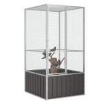 Vidaxl cage � oiseaux anthracite 111x107x211, 5 cm acier galvanis�