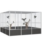Vidaxl cage � oiseaux anthracite 302, 5x324, 5x211, 5 cm acier galvanis�