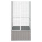 Vidaxl cage � oiseaux gris 111x107x211, 5 cm acier galvanis�