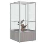 Vidaxl cage  oiseaux gris 111x107x211, 5 cm acier galvanis
