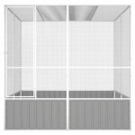 Vidaxl cage � oiseaux gris 213, 5x217, 5x211, 5 cm acier galvanis�