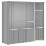 Vidaxl cage  oiseaux gris 215x78x200 cm acier galvanis