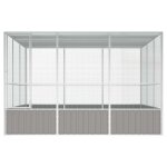 Vidaxl cage � oiseaux gris 302, 5x324, 5x211, 5 cm acier galvanis�