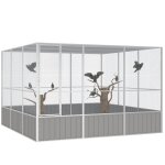 Vidaxl cage à oiseaux gris 302, 5x324, 5x211, 5 cm acier galvanisé Vidaxl cage à oiseaux gris 302, 5x324, 5x211, 5 cm acier galvanisé