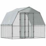 Vidaxl cage  oiseaux avec porte argent acier galvanis