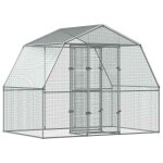 Vidaxl cage � oiseaux avec porte argent� acier galvanis�