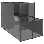 Vidaxl cage pour petits animaux noir 142x74x93 cm pp et acier Vidaxl cage pour petits animaux noir 142x74x93 cm pp et acier