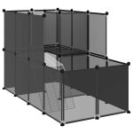 Vidaxl cage pour petits animaux noir 142x74x93 cm pp et acier