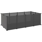 Vidaxl cage pour petits animaux noir 144x74x46, 5 cm pp et acier