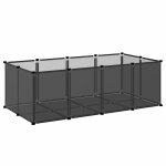 Vidaxl cage pour petits animaux noir 144x74x46, 5 cm pp et acier