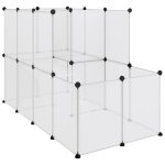 Vidaxl cage pour petits animaux transparent 142x74x93 cm pp et acier